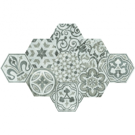 HEXAGON POTTERY TILE GHEXM 26008